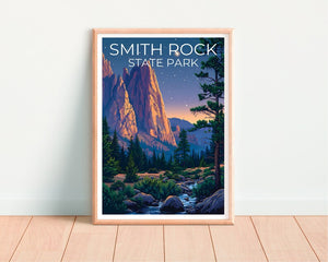 Smith Rock State Park Poster, Oregon Print, Oregon Poster, Smith Rock Print, Smith Rock Travel Poster, Oregon Art