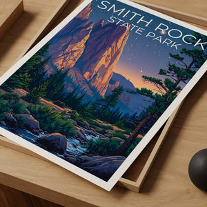 Smith Rock State Park Poster, Oregon Print, Oregon Poster, Smith Rock Print, Smith Rock Travel Poster, Oregon Art