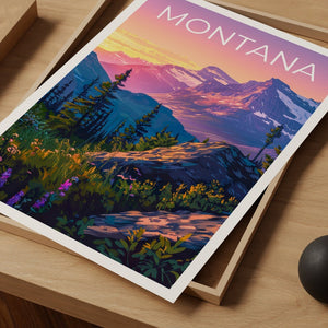Affiche Montana, Impression Montana, Affiche de montagne, Impression de montagne, Affiche de voyage Montana, Affiche de forêt, Art Montana