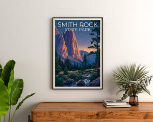 Smith Rock State Park Poster, Oregon Print, Oregon Poster, Smith Rock Print, Smith Rock Travel Poster, Oregon Art