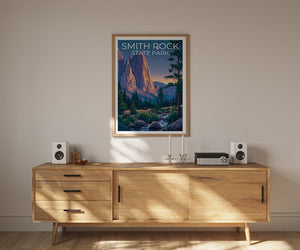 Smith Rock State Park Poster, Oregon Print, Oregon Poster, Smith Rock Print, Smith Rock Travel Poster, Oregon Art