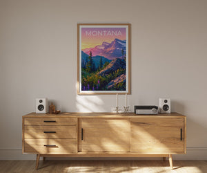 Affiche Montana, Impression Montana, Affiche de montagne, Impression de montagne, Affiche de voyage Montana, Affiche de forêt, Art Montana