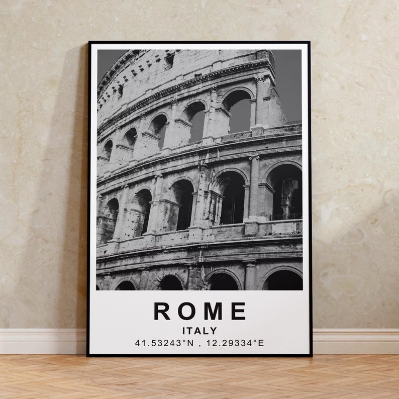 Rome Poster, Italy Travel Print, Europe Art, Colosseum Illustration, Roman Architecture Poster, Scenic Wall Art, Home Decor, Birthday Gift