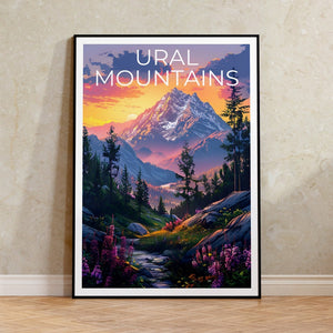 Urals Poster, Ural Mountains Print, Ural Mountains Poster, Ural Print, Mountain Poster, Hiking Gift, Outdoor Poster