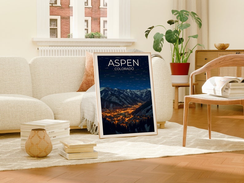 Aspen Travel Poster, Colorado Wall Art, Colorado Print, Aspen Poster, Mountain Poster, City Poster, Aspen Art