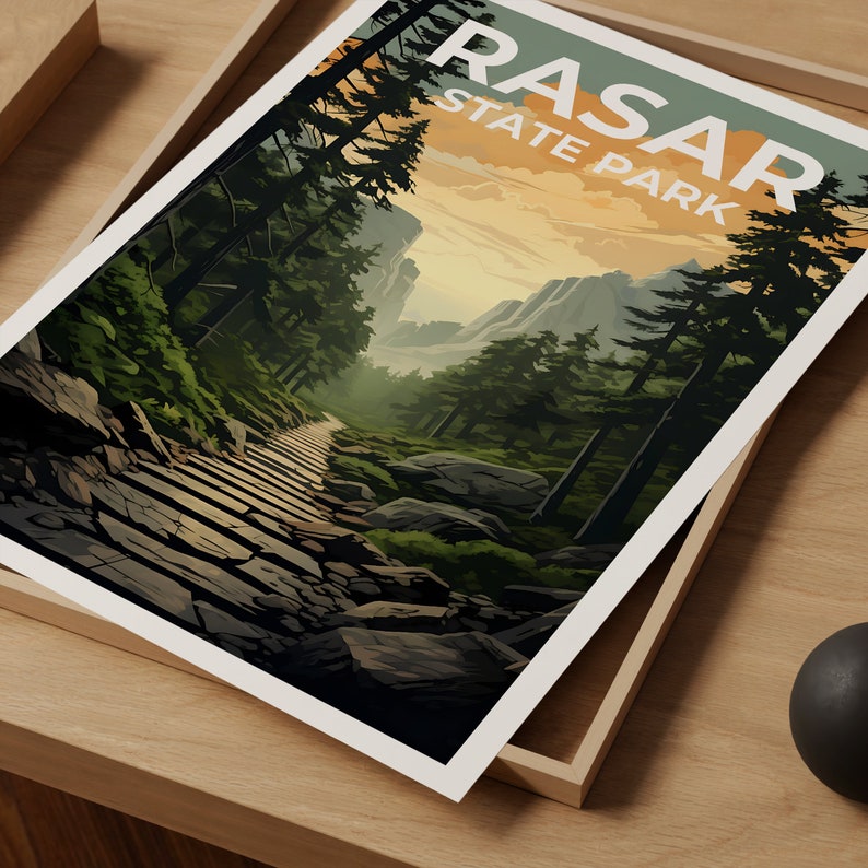 Rasar Park Travel Poster, Washington State Wall Art, Washington State Print, Rasar Poster, Washington State Poster, Park Poster