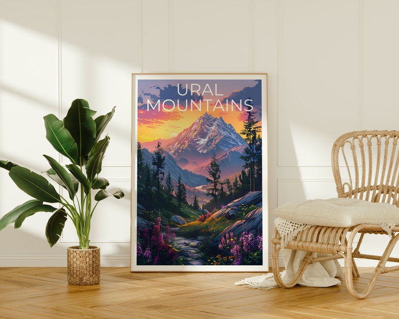 Urals Poster, Ural Mountains Print, Ural Mountains Poster, Ural Print, Mountain Poster, Hiking Gift, Outdoor Poster