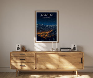 Aspen Travel Poster, Colorado Wall Art, Colorado Print, Aspen Poster, Mountain Poster, City Poster, Aspen Art