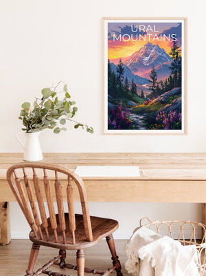 Urals Poster, Ural Mountains Print, Ural Mountains Poster, Ural Print, Mountain Poster, Hiking Gift, Outdoor Poster