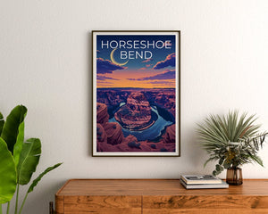 Horseshoe Bend Poster, Horseshoe Bend Print, Arizona Art, Arizona Print, Horseshoe Bend Travel Poster, Horseshoe Bend Gift