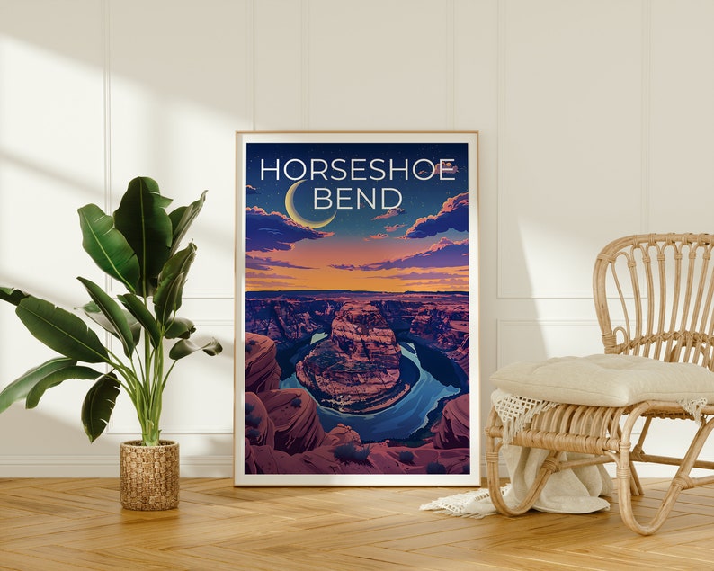 Horseshoe Bend Poster, Horseshoe Bend Print, Arizona Art, Arizona Print, Horseshoe Bend Travel Poster, Horseshoe Bend Gift