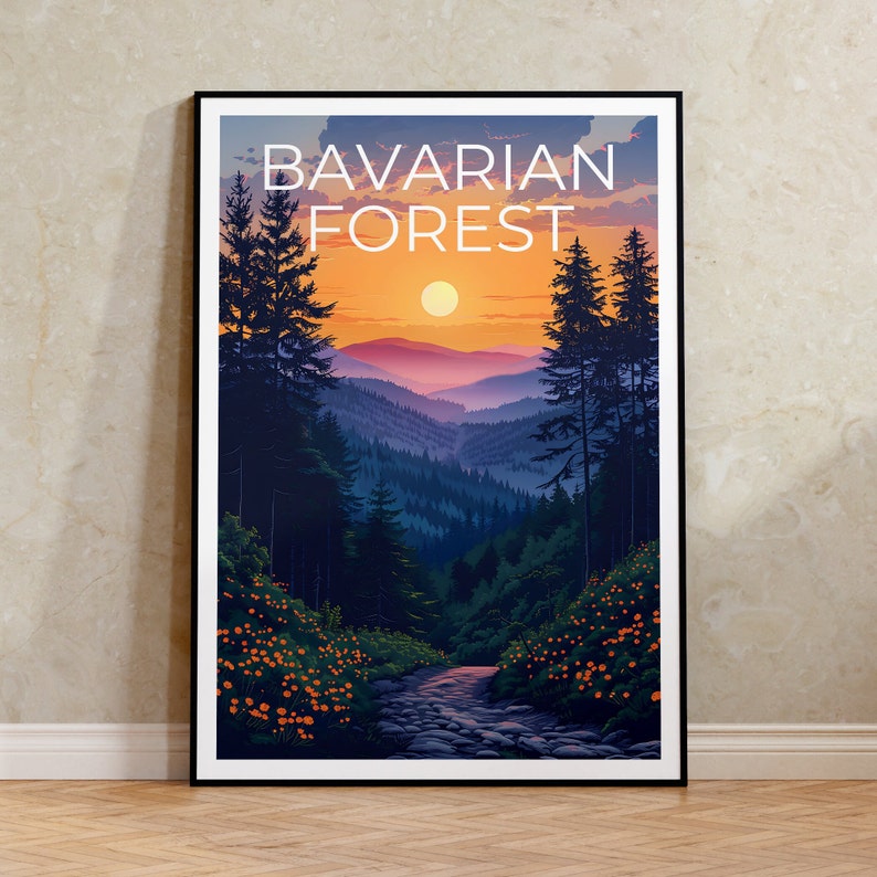 Bavarian Forest National Park Poster, Bavarian Forest Print, Germany Poster, Germany Print, Bavarian Forest Travel Poster, Forest Poster