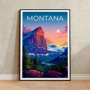 Affiche Montana, Impression Montana, Affiche de montagne, Impression de montagne, Affiche de voyage Montana, Affiche de forêt, Art Montana