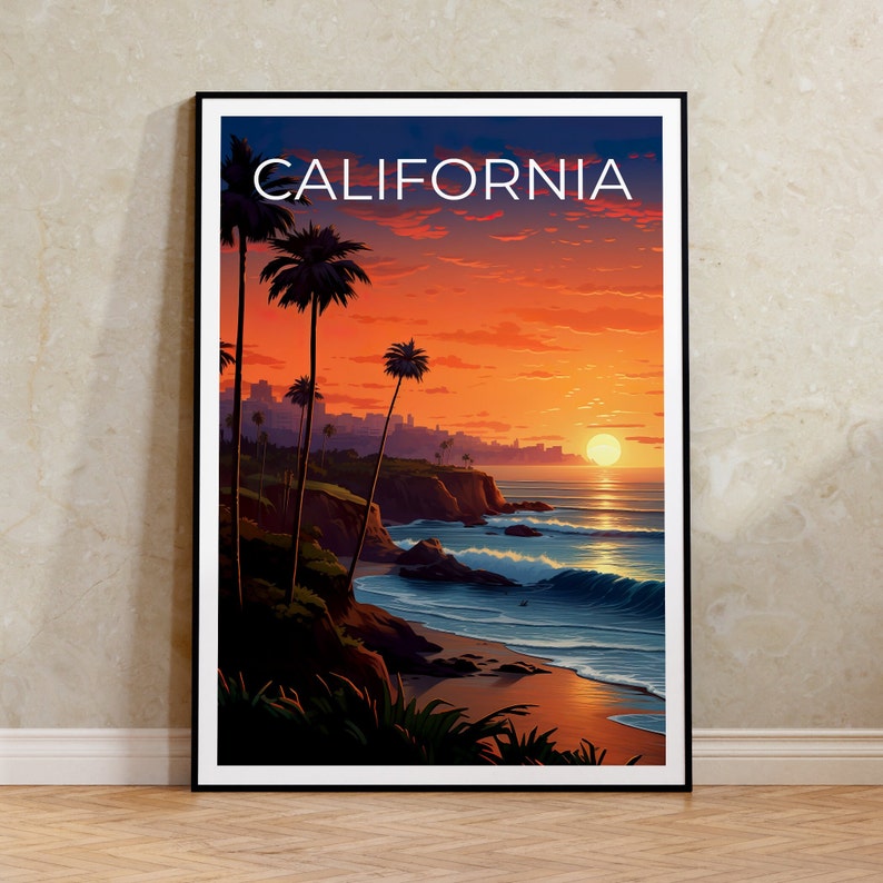 California Travel Poster, Coast Wall Art, Coast Print, California Poster, Coast Poster, California Print, California Art
