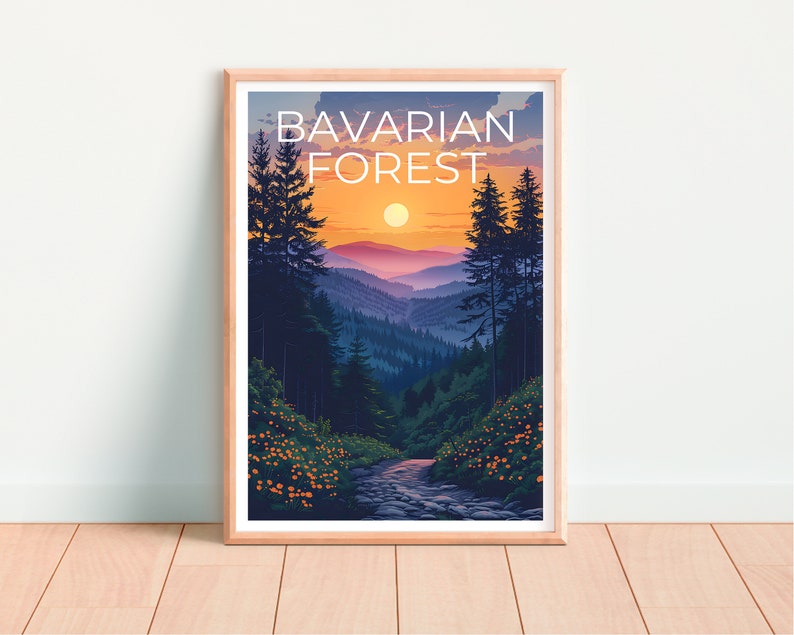 Bavarian Forest National Park Poster, Bavarian Forest Print, Germany Poster, Germany Print, Bavarian Forest Travel Poster, Forest Poster