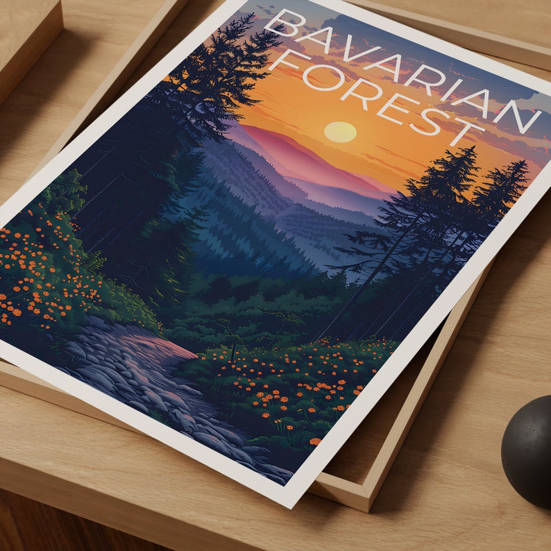 Bavarian Forest National Park Poster, Bavarian Forest Print, Germany Poster, Germany Print, Bavarian Forest Travel Poster, Forest Poster