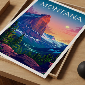 Affiche Montana, Impression Montana, Affiche de montagne, Impression de montagne, Affiche de voyage Montana, Affiche de forêt, Art Montana