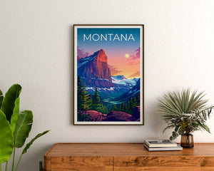 Affiche Montana, Impression Montana, Affiche de montagne, Impression de montagne, Affiche de voyage Montana, Affiche de forêt, Art Montana
