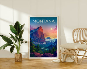 Affiche Montana, Impression Montana, Affiche de montagne, Impression de montagne, Affiche de voyage Montana, Affiche de forêt, Art Montana
