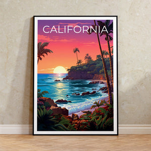 California Travel Poster, Coast Wall Art, Coast Print, California Poster, Coast Poster, Nature Poster, California Art