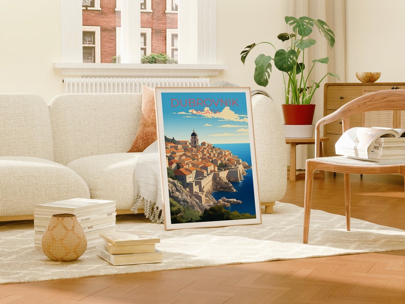 Dubrovnik Travel Poster, Croatia Wall Art, Croatia Print, Dubrovnik Poster, Europe Poster, City Poster, Dubrovnik Art