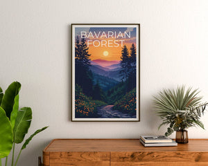 Bavarian Forest National Park Poster, Bavarian Forest Print, Germany Poster, Germany Print, Bavarian Forest Travel Poster, Forest Poster
