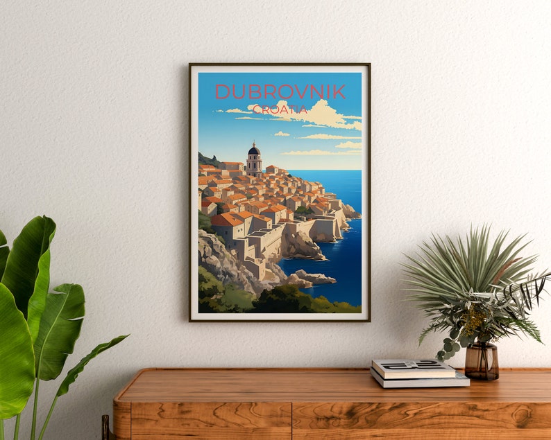Dubrovnik Travel Poster, Croatia Wall Art, Croatia Print, Dubrovnik Poster, Europe Poster, City Poster, Dubrovnik Art