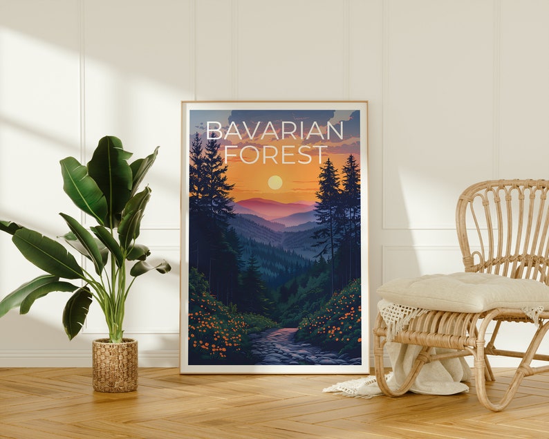 Bavarian Forest National Park Poster, Bavarian Forest Print, Germany Poster, Germany Print, Bavarian Forest Travel Poster, Forest Poster