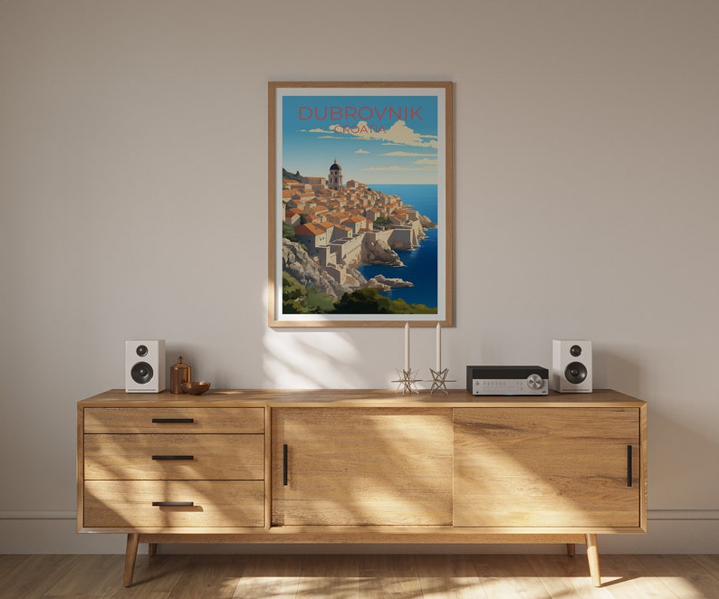 Dubrovnik Travel Poster, Croatia Wall Art, Croatia Print, Dubrovnik Poster, Europe Poster, City Poster, Dubrovnik Art