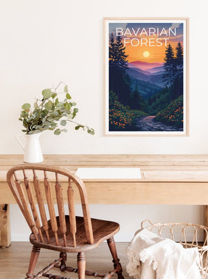 Bavarian Forest National Park Poster, Bavarian Forest Print, Germany Poster, Germany Print, Bavarian Forest Travel Poster, Forest Poster