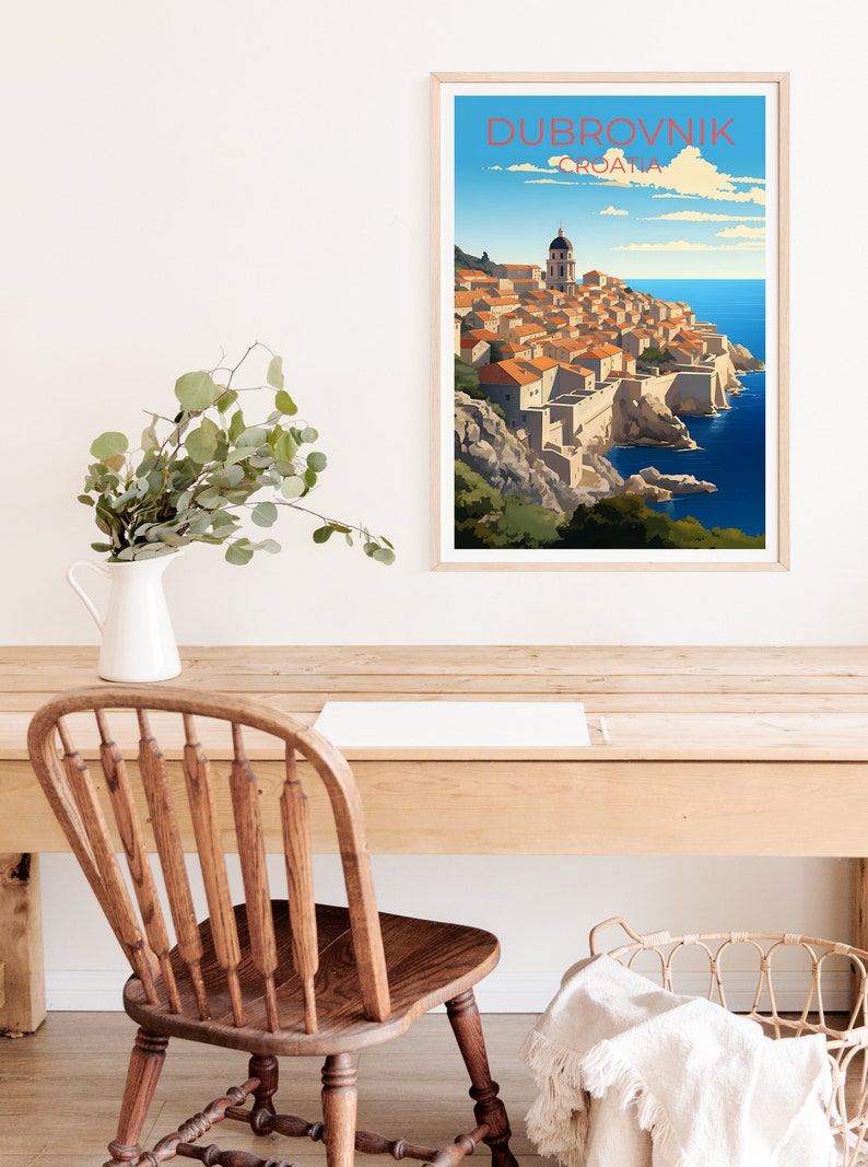 Dubrovnik Travel Poster, Croatia Wall Art, Croatia Print, Dubrovnik Poster, Europe Poster, City Poster, Dubrovnik Art
