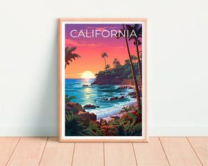 California Travel Poster, Coast Wall Art, Coast Print, California Poster, Coast Poster, Nature Poster, California Art