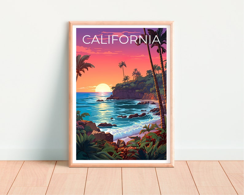 California Travel Poster, Coast Wall Art, Coast Print, California Poster, Coast Poster, Nature Poster, California Art