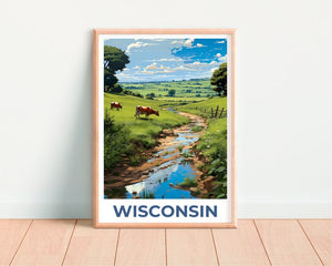 Wisconsin Poster, Wisconsin Print, Cows Poster, Cows Print, Wisconsin Travel Poster, Cows Art, Wisconsin Art