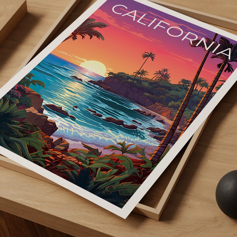 California Travel Poster, Coast Wall Art, Coast Print, California Poster, Coast Poster, Nature Poster, California Art