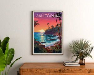 California Travel Poster, Coast Wall Art, Coast Print, California Poster, Coast Poster, Nature Poster, California Art