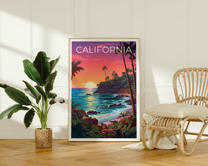 California Travel Poster, Coast Wall Art, Coast Print, California Poster, Coast Poster, Nature Poster, California Art