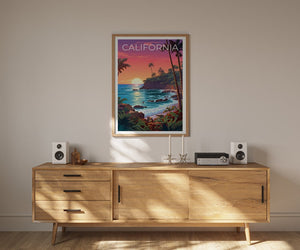 California Travel Poster, Coast Wall Art, Coast Print, California Poster, Coast Poster, Nature Poster, California Art