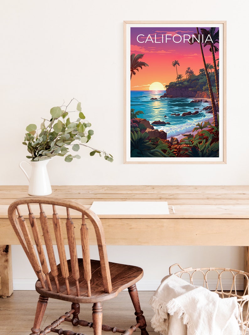 California Travel Poster, Coast Wall Art, Coast Print, California Poster, Coast Poster, Nature Poster, California Art
