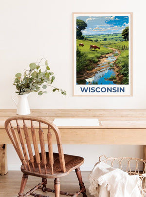 Wisconsin Poster, Wisconsin Print, Cows Poster, Cows Print, Wisconsin Travel Poster, Cows Art, Wisconsin Art