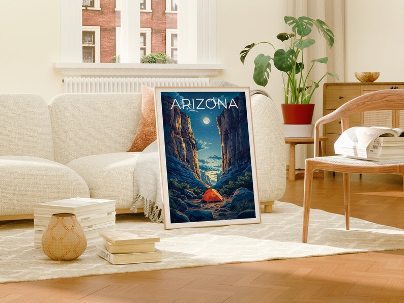 Arizona Travel Poster, Arizona Wall Art, Camping Print, Camping Poster, Arizona Gift, Camping Gift, Hiking Gift