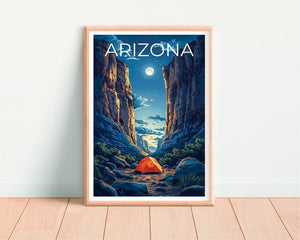 Arizona Travel Poster, Arizona Wall Art, Camping Print, Camping Poster, Arizona Gift, Camping Gift, Hiking Gift