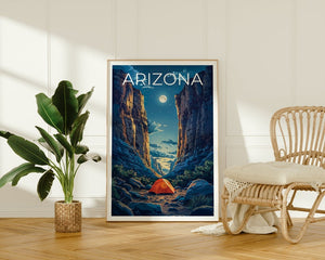Arizona Travel Poster, Arizona Wall Art, Camping Print, Camping Poster, Arizona Gift, Camping Gift, Hiking Gift