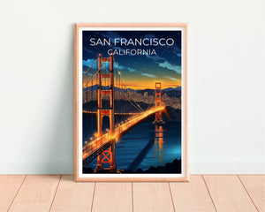 San Francisco Travel Poster, California Wall Art, California Print, San Francisco Poster, Golden Gate Bridge Poster, City Poster