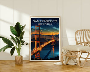 San Francisco Travel Poster, California Wall Art, California Print, San Francisco Poster, Golden Gate Bridge Poster, City Poster