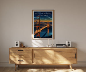 San Francisco Travel Poster, California Wall Art, California Print, San Francisco Poster, Golden Gate Bridge Poster, City Poster
