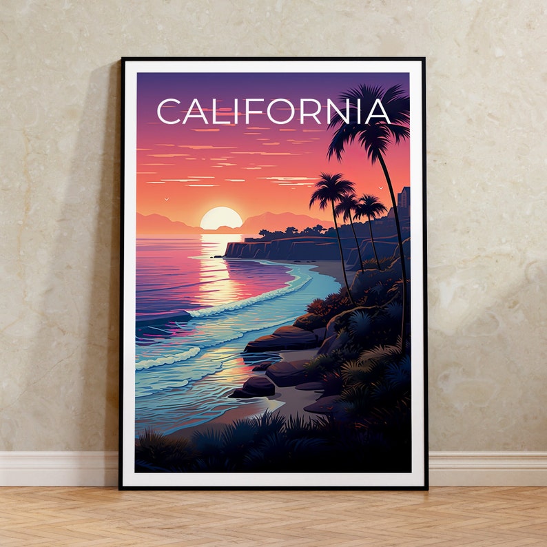 California Travel Poster, Coast Wall Art, Coast Print, California Poster, Coast Poster, California Print, California Art