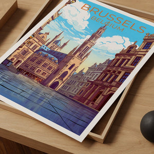 Brussels Travel Poster, Belgium Wall Art, Belgium Print, Brussels Poster, Europe Poster, City Poster, Brussels Art