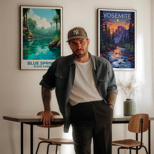 Blue Spring State Park Travel Print Florida Poster Park Wall Art Forest Illustration Blue Spring Poster Home Decor Birthday Gift