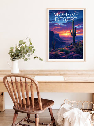 Affiche du désert de Mohave, Impression du désert de Mohave, Affiche de Californie, Impression de Californie, Affiche de voyage du désert de Mohave, Affiche de Mohave, Affiche du désert